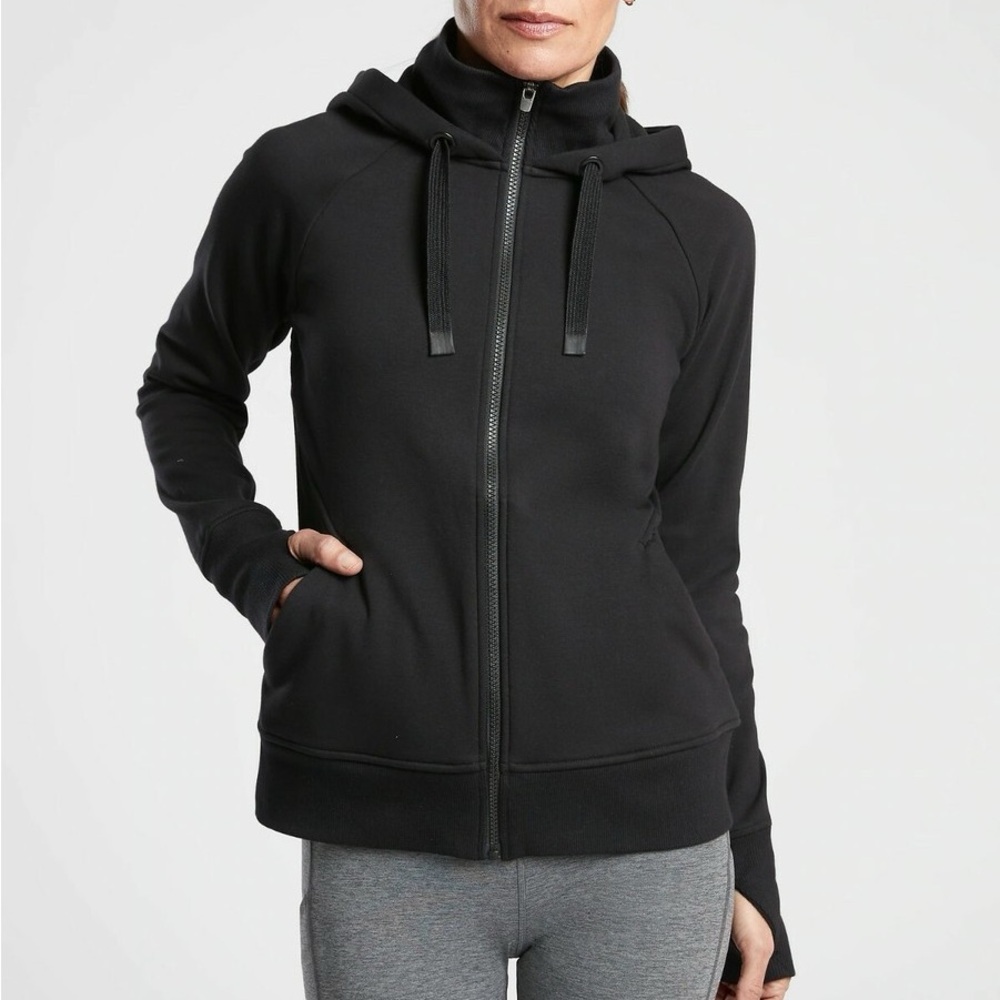 Athleta Triumph Black Full-Zip Hoodie